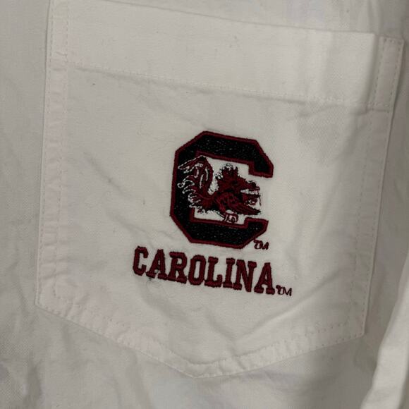 South Carolina Gamecocks Long Sleeve Button Front Shirt White Garnet Large 267 - Picture 3 of 8